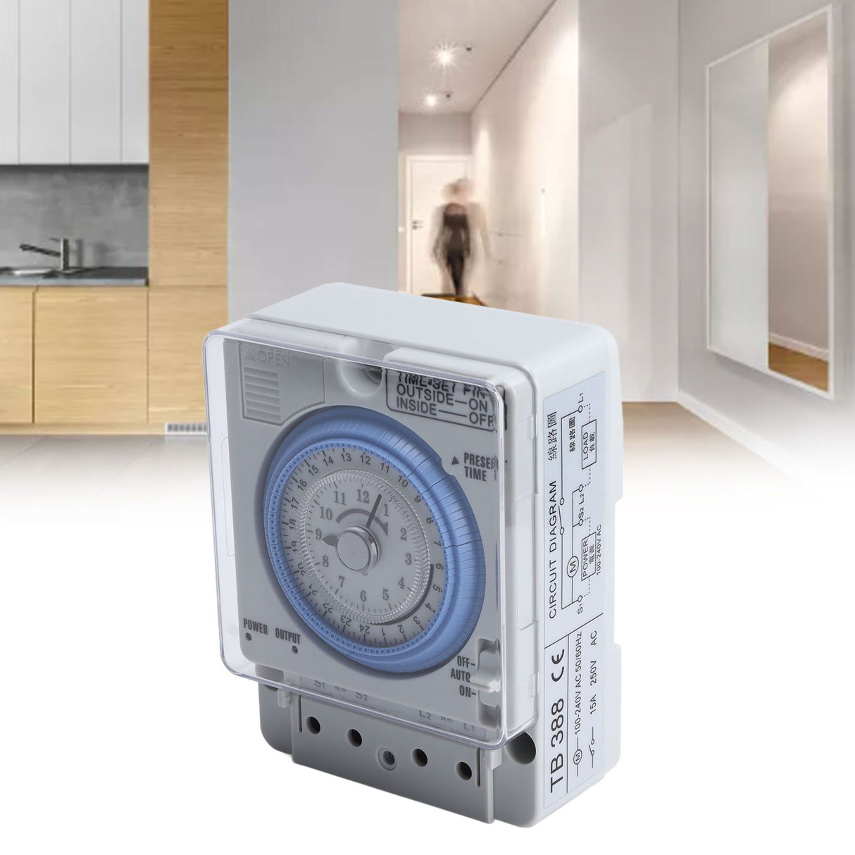Timer Switch Mechanical Time Switch for Household Time Control Electronic Equipment Supplies 100V‑240V TB388