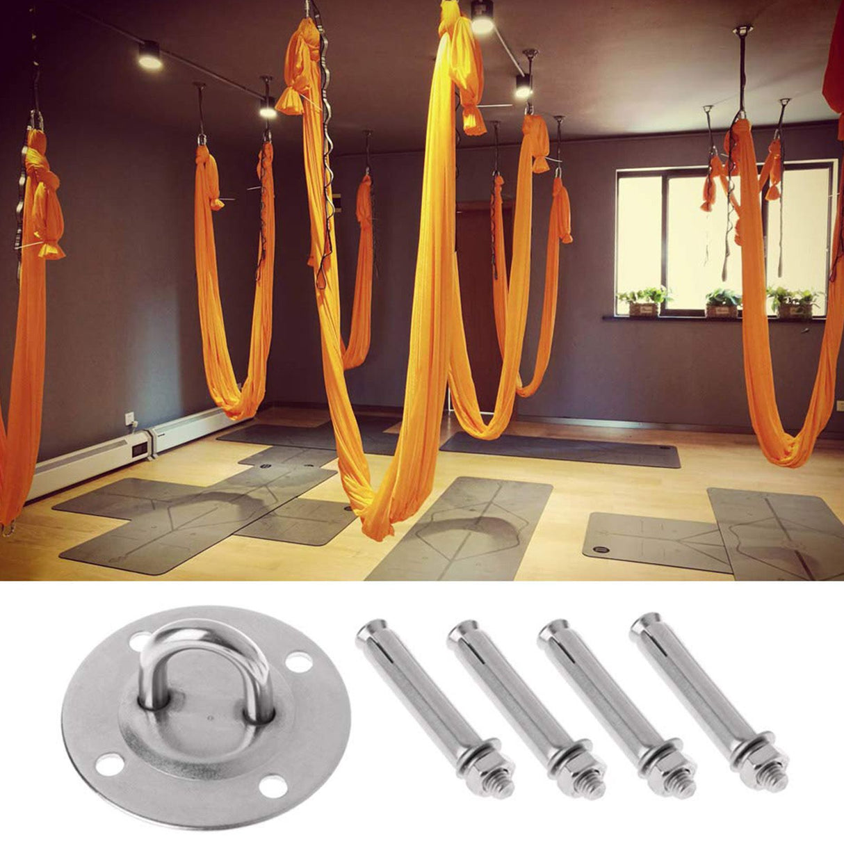 Yoga Hammock Hook Stainless Steel Swing Hook Punch Bag Ceiling Hook with Expansion Bolt for Gym