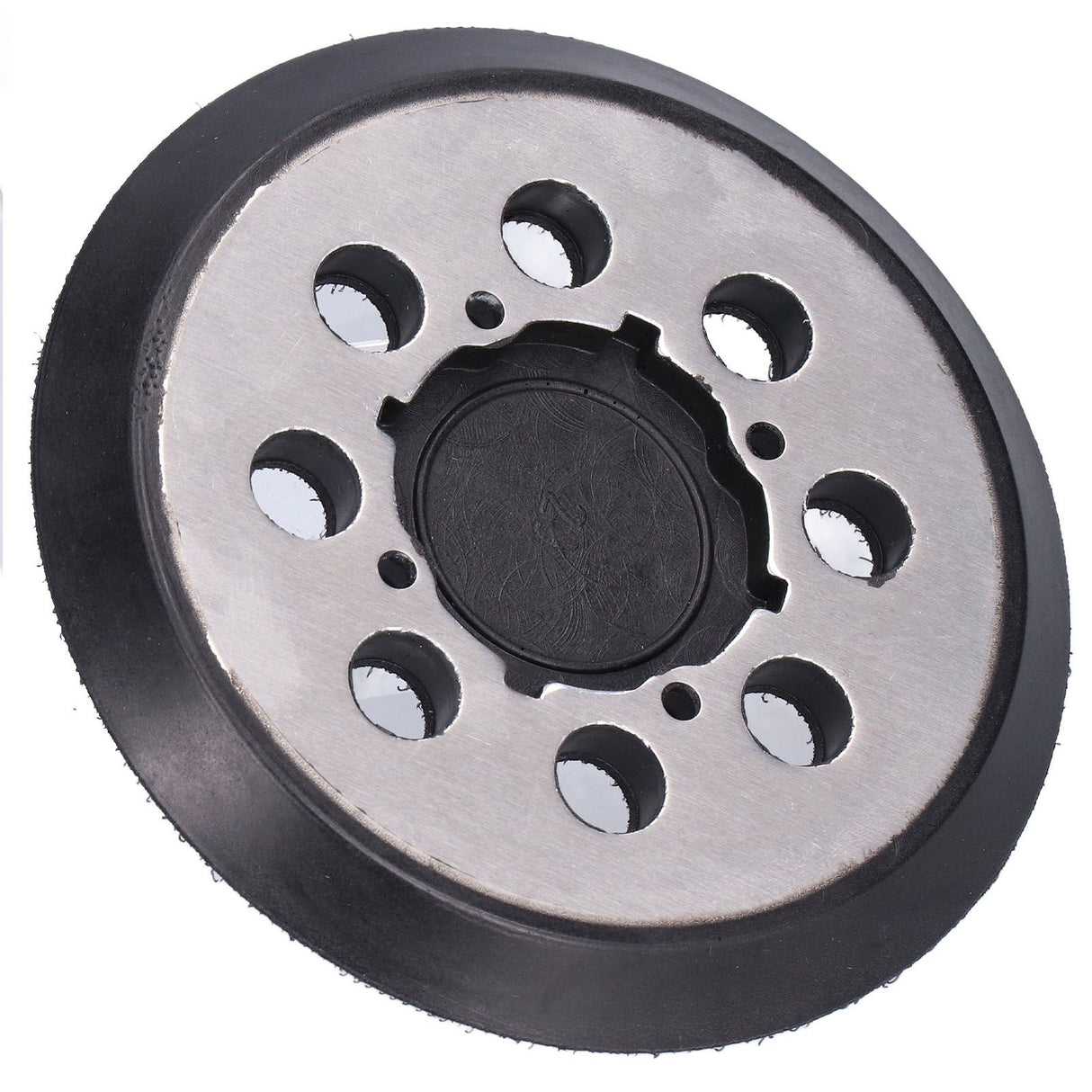 5in Polisher Backing Plate 8‑Hole Black Aluminum Alloy for Electric Sander Finishing Buffing