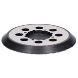 5in Polisher Backing Plate 8‑Hole Black Aluminum Alloy for Electric Sander Finishing Buffing - Top-Down View
