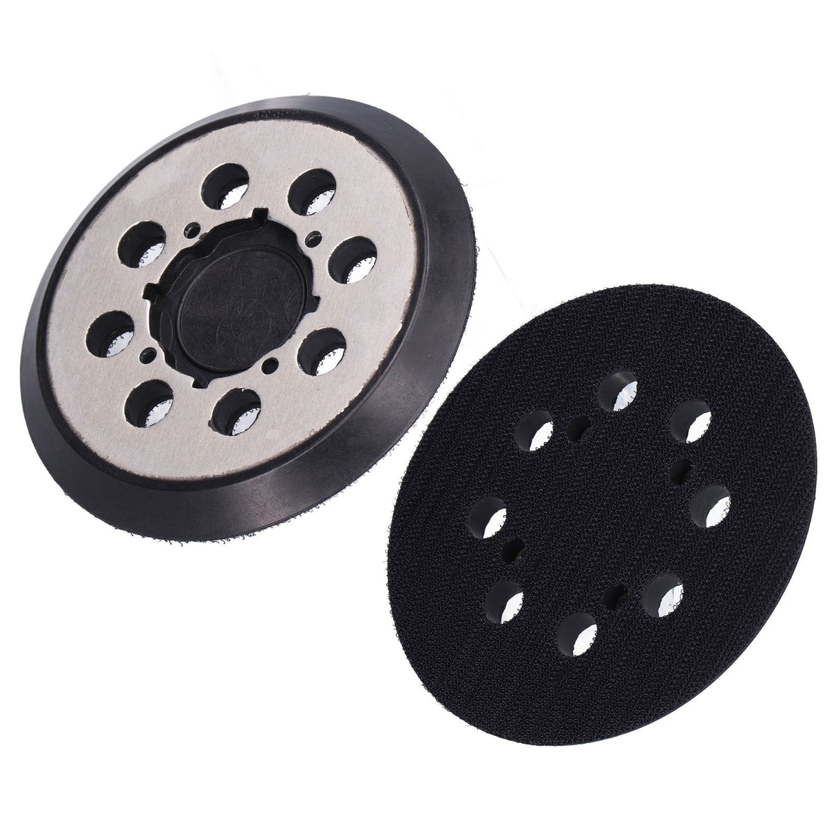5in Polisher Backing Plate 8‑Hole Black Aluminum Alloy for Electric Sander Finishing Buffing
