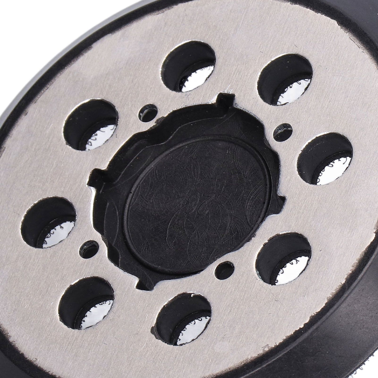 5in Polisher Backing Plate 8‑Hole Black Aluminum Alloy for Electric Sander Finishing Buffing