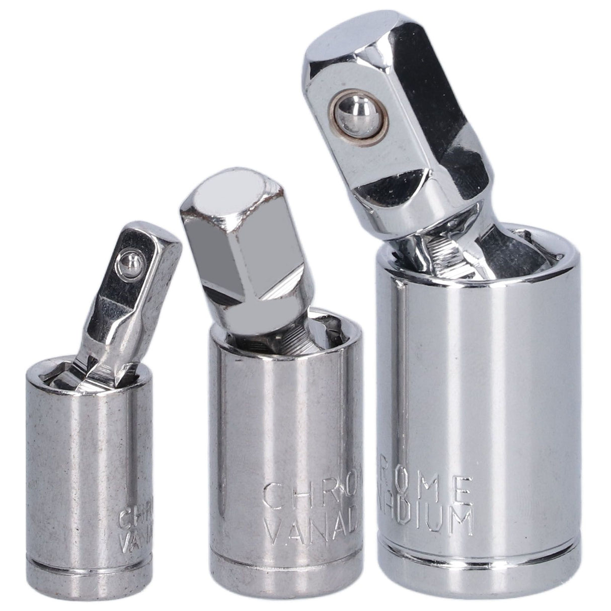 3pcs Universal Joint Socket Adapter 1/2 3/8 1/4 Chrome Vanadium Steel Conversion Tool for Ratchet Wrench