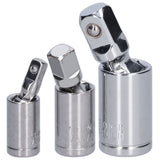 3pcs Universal Joint Socket Adapter 1/2 3/8 1/4 Chrome Vanadium Steel Conversion Tool for Ratchet Wrench