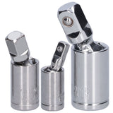 3pcs Universal Joint Socket Adapter 1/2 3/8 1/4 Chrome Vanadium Steel Conversion Tool for Ratchet Wrench
