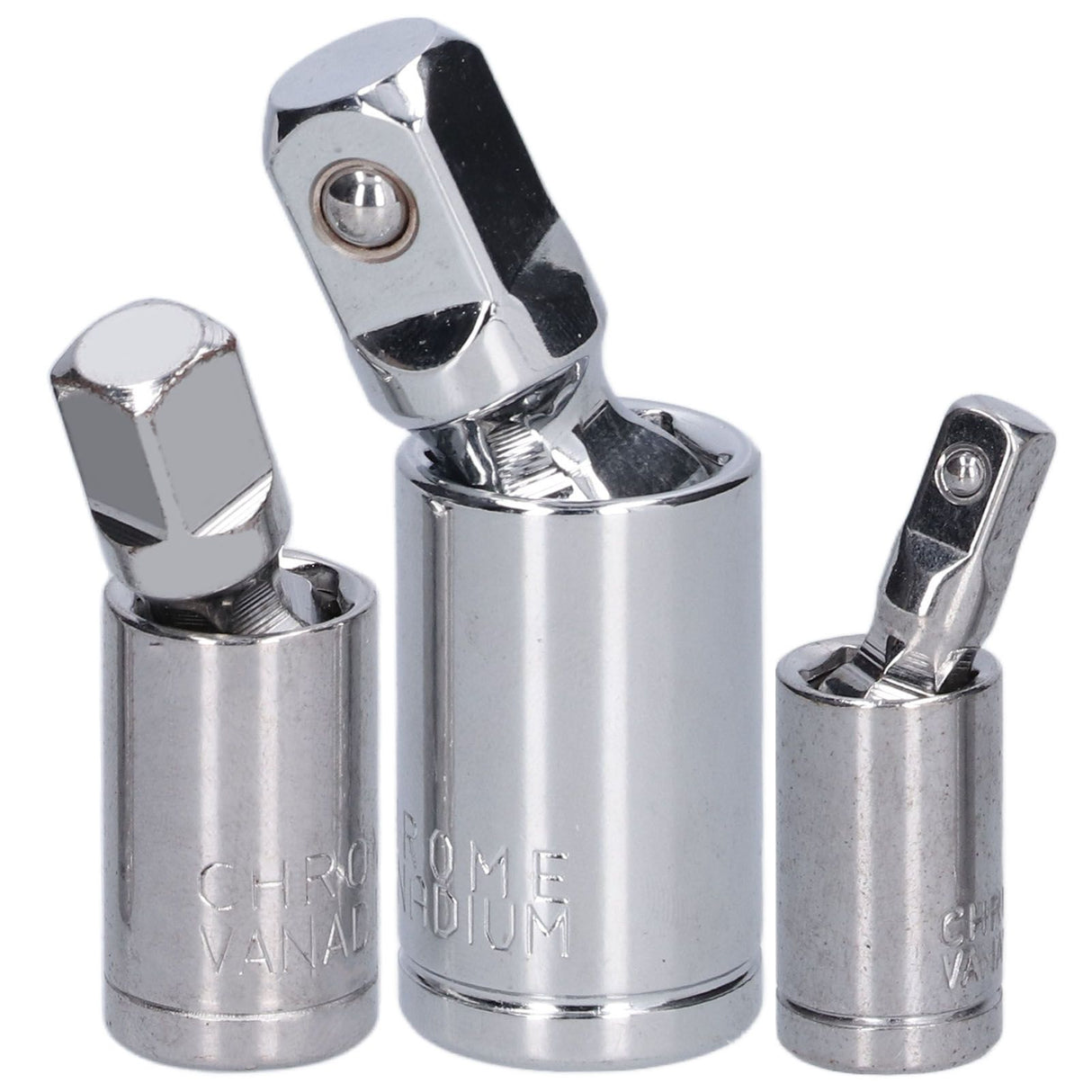 3pcs Universal Joint Socket Adapter 1/2 3/8 1/4 Chrome Vanadium Steel Conversion Tool for Ratchet Wrench