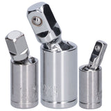 3pcs Universal Joint Socket Adapter 1/2 3/8 1/4 Chrome Vanadium Steel Conversion Tool for Ratchet Wrench