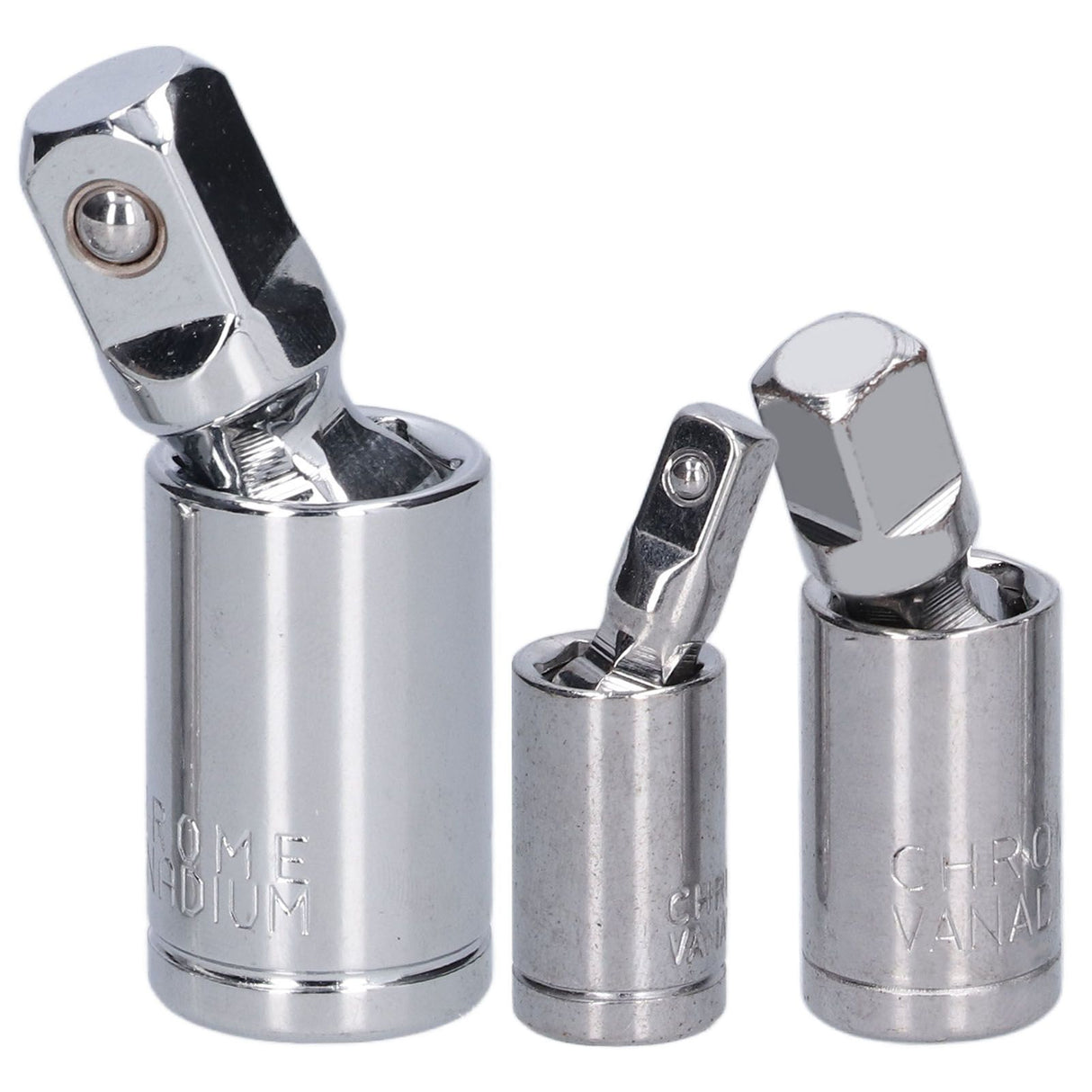 3pcs Universal Joint Socket Adapter 1/2 3/8 1/4 Chrome Vanadium Steel Conversion Tool for Ratchet Wrench