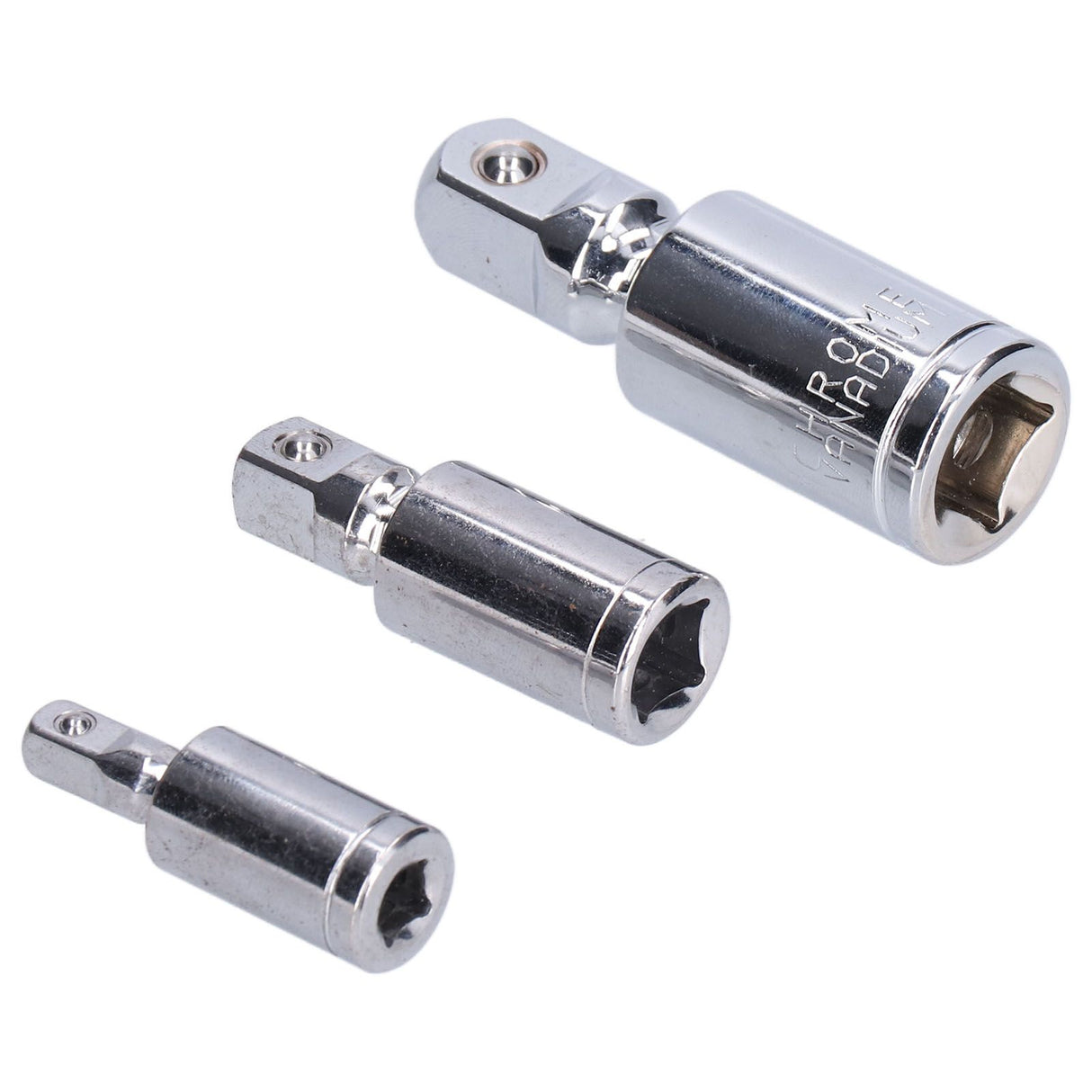 3pcs Universal Joint Socket Adapter 1/2 3/8 1/4 Chrome Vanadium Steel Conversion Tool for Ratchet Wrench