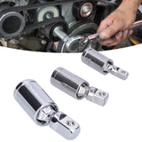 3pcs Universal Joint Socket Adapter 1/2 3/8 1/4 Chrome Vanadium Steel Conversion Tool for Ratchet Wrench