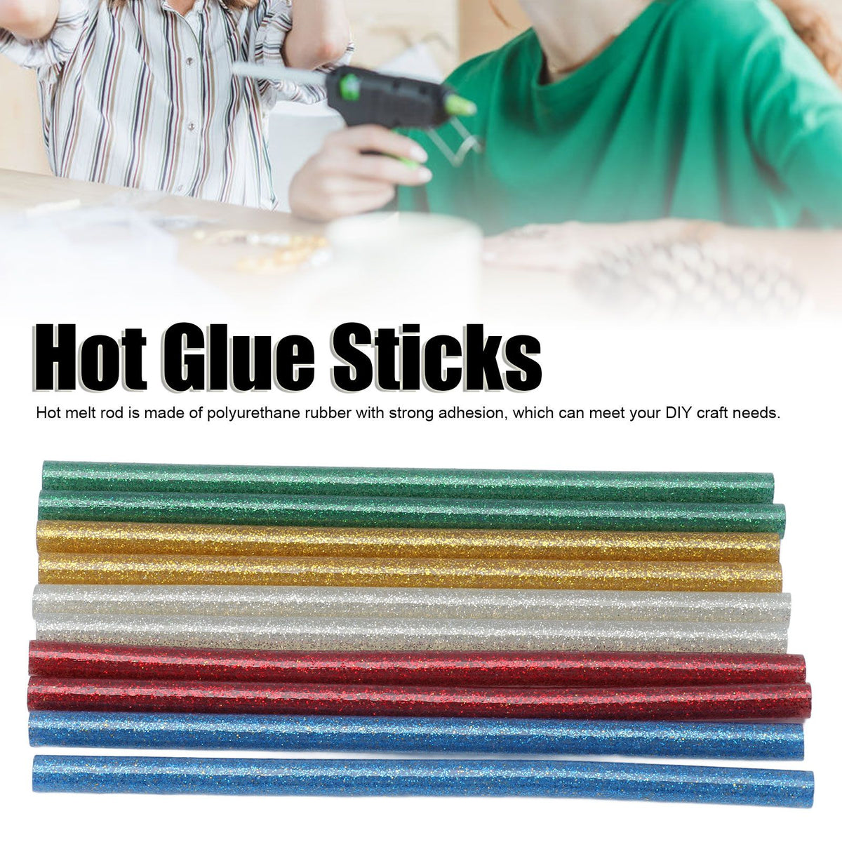 50pcs Full Colour Hot Glue Stick Easy Operation Fast Adhesion Clear Hot Glue Stick 7x140mm