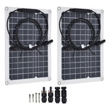 2 Pcs Solar Panels Kit 15W Portable Monocrystalline Solar Panel Charger for Outdoor Boat Caravan RV Charging
