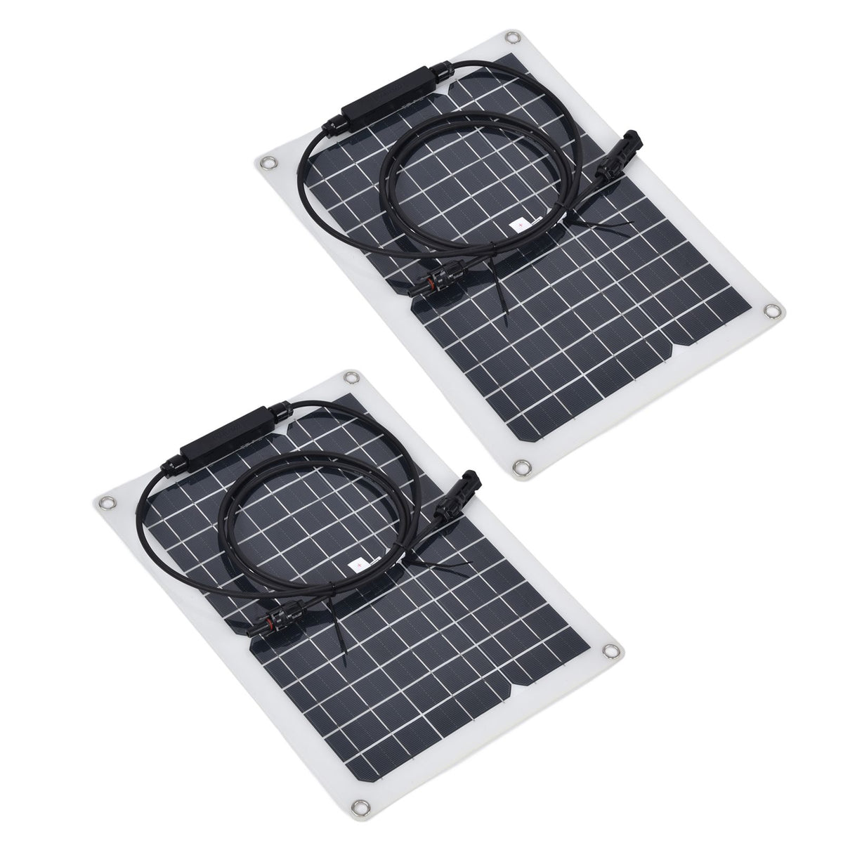 2 Pcs Solar Panels Kit 15W Portable Monocrystalline Solar Panel Charger for Outdoor Boat Caravan RV Charging