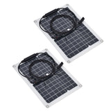 2 Pcs Solar Panels Kit 15W Portable Monocrystalline Solar Panel Charger for Outdoor Boat Caravan RV Charging - Front View