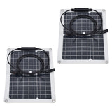 2 Pcs Solar Panels Kit 15W Portable Monocrystalline Solar Panel Charger for Outdoor Boat Caravan RV Charging - Rear View