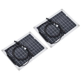2 Pcs Solar Panels Kit 15W Portable Monocrystalline Solar Panel Charger for Outdoor Boat Caravan RV Charging
