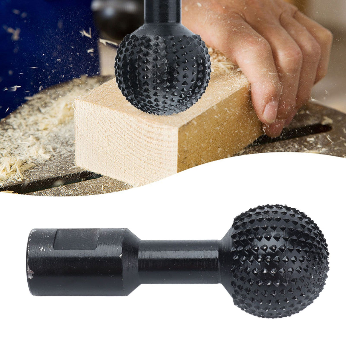 Power Sphere Grinder Attachment Wood Carving Burrs 10mm Diameter Wear Resistance High Durability Carbon Steel Wood Carving Burrs