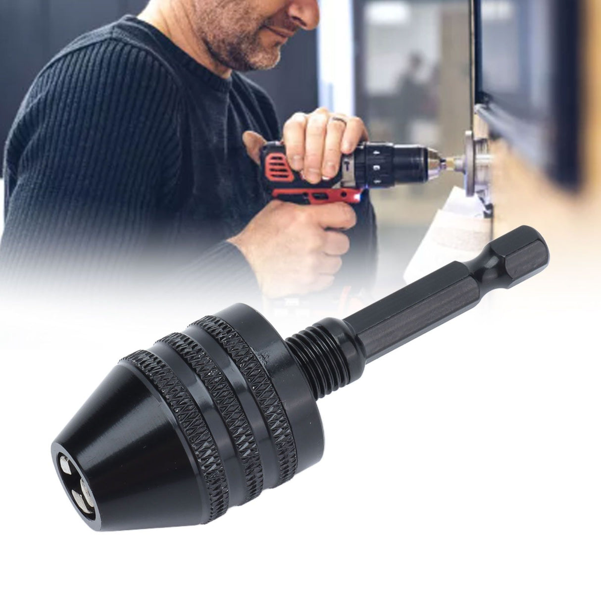 0.6‑8mm Fast Change Hex Shank Drill Bit Chuck Aluminum Alloy Clamping Tool for Grinding Machine Screwdriver
