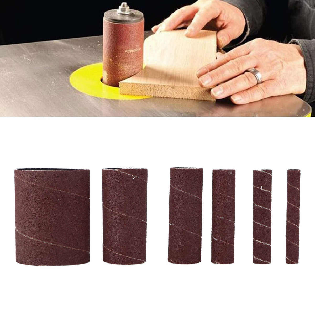 6Pcs Sandpaper Ring Sandpaper Roll Sanding Sleeves Wood Sanding Metal Rust Removing for Electric Grinder