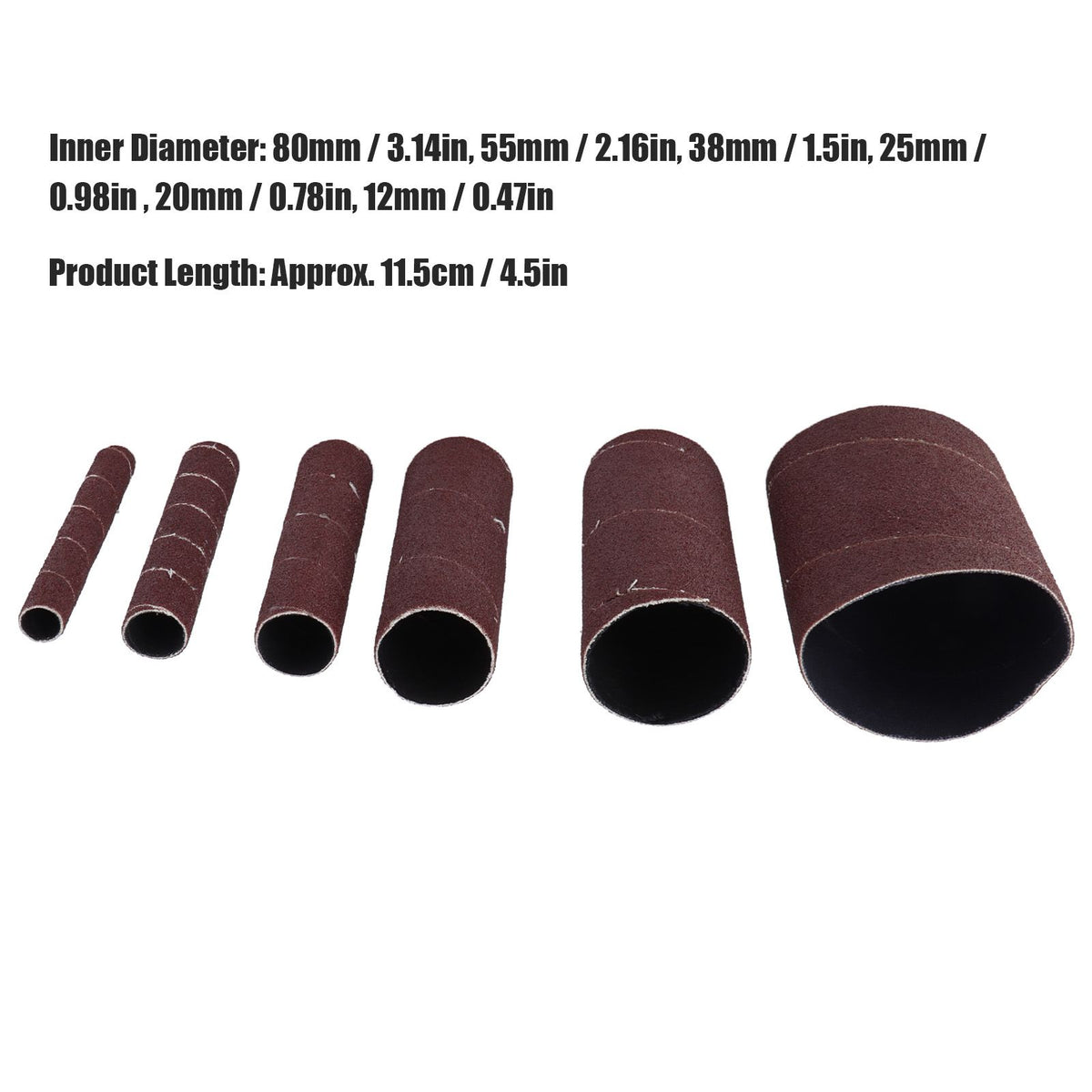 6Pcs Sandpaper Ring Sandpaper Roll Sanding Sleeves Wood Sanding Metal Rust Removing for Electric Grinder