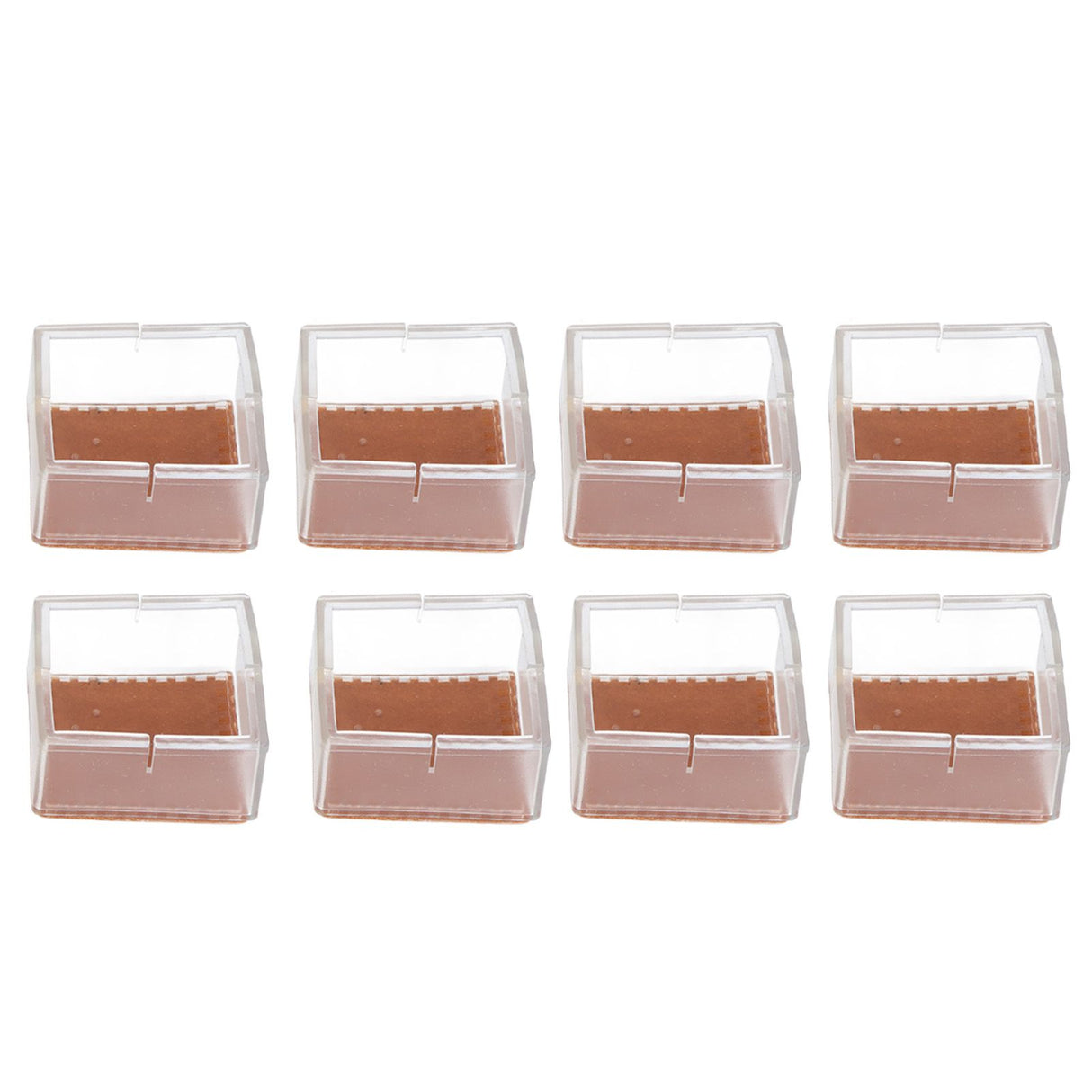 8pcs/set Silicone Chair Caps Table Foot Pads Anti Slip Transparent Square Leg Protection Cover