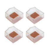 8pcs/set Silicone Chair Caps Table Foot Pads Anti Slip Transparent Square Leg Protection Cover