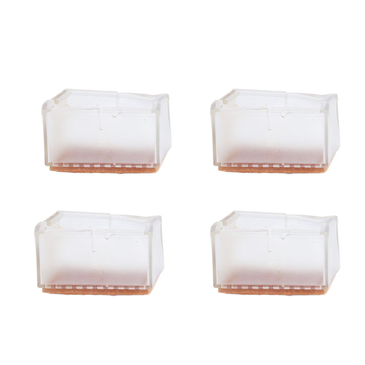 8pcs/set Silicone Chair Caps Table Foot Pads Anti Slip Transparent Square Leg Protection Cover