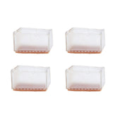 8pcs/set Silicone Chair Caps Table Foot Pads Anti Slip Transparent Square Leg Protection Cover