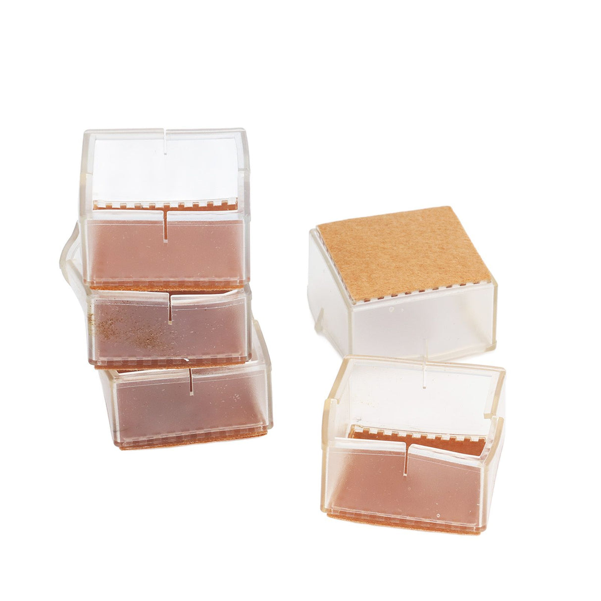 8pcs/set Silicone Chair Caps Table Foot Pads Anti Slip Transparent Square Leg Protection Cover