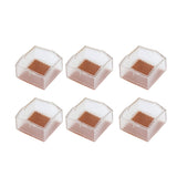 8pcs/set Silicone Chair Caps Table Foot Pads Anti Slip Transparent Square Leg Protection Cover - Low Angle