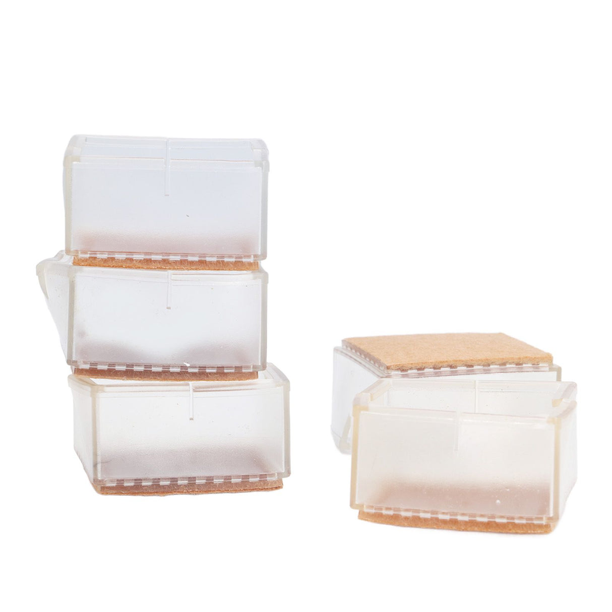 8pcs/set Silicone Chair Caps Table Foot Pads Anti Slip Transparent Square Leg Protection Cover