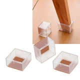 8pcs/set Silicone Chair Caps Table Foot Pads Anti Slip Transparent Square Leg Protection Cover