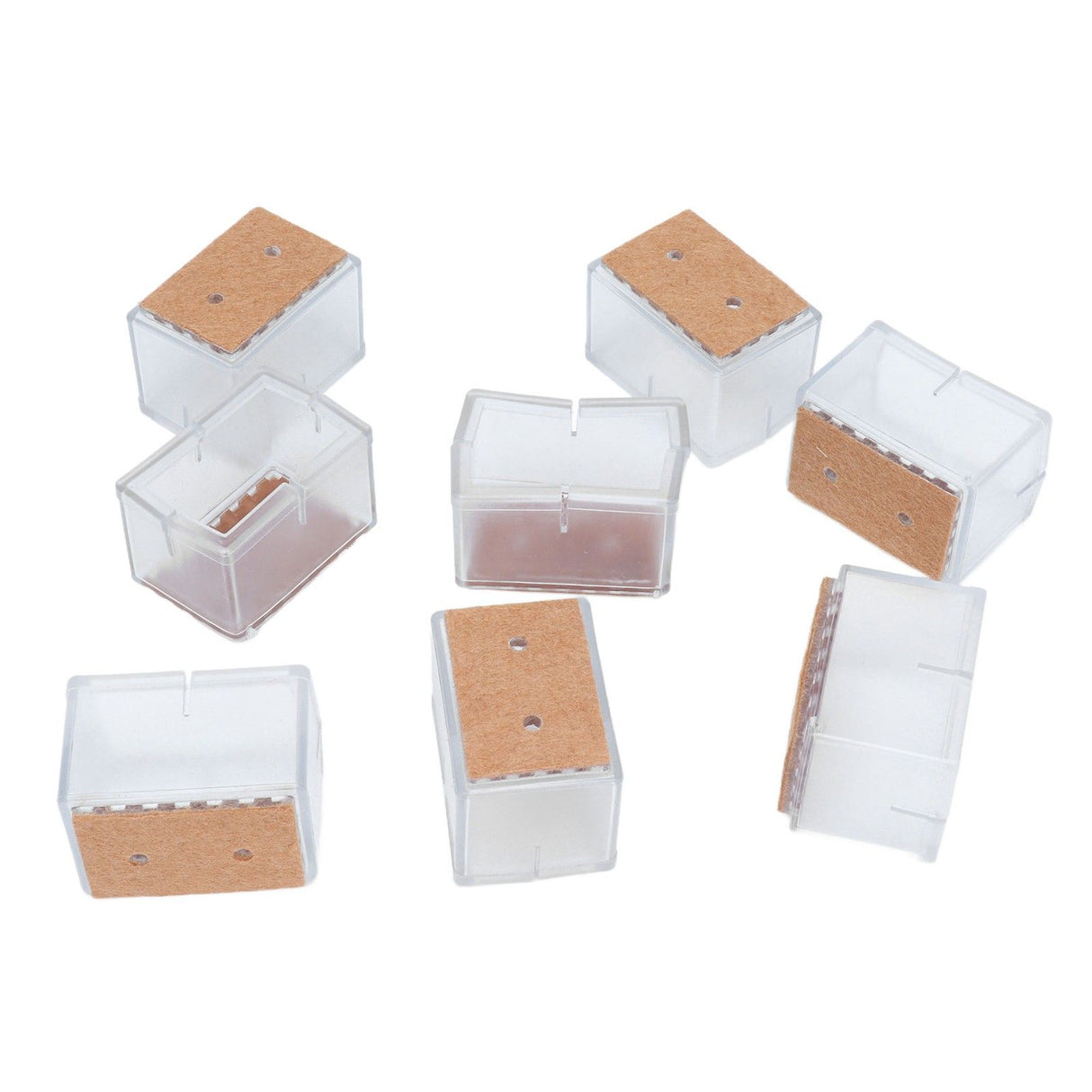 16pcs Square Silicone Chair Leg Protectors Elastic Good Mute Effect Furniture Leg Cover for Hardwood Floors