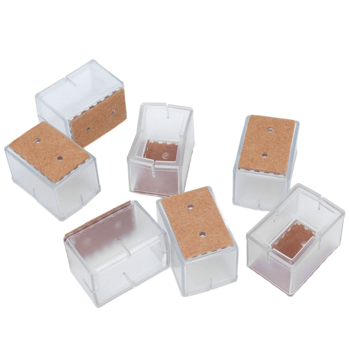 16pcs Square Silicone Chair Leg Protectors Elastic Good Mute Effect Furniture Leg Cover for Hardwood Floors