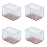 16pcs Square Silicone Chair Leg Protectors Elastic Good Mute Effect Furniture Leg Cover for Hardwood Floors