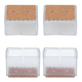 16pcs Square Silicone Chair Leg Protectors Elastic Good Mute Effect Furniture Leg Cover for Hardwood Floors - Extra Image