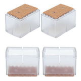 16pcs Square Silicone Chair Leg Protectors Elastic Good Mute Effect Furniture Leg Cover for Hardwood Floors