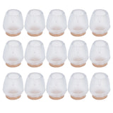 32Pcs Non Slip Furniture Leg Cover Mute Silicone Tables Chairs Leg Caps Floor Protector Transparent