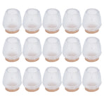 32Pcs Non Slip Furniture Leg Cover Mute Silicone Tables Chairs Leg Caps Floor Protector Transparent