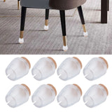 32Pcs Non Slip Furniture Leg Cover Mute Silicone Tables Chairs Leg Caps Floor Protector Transparent