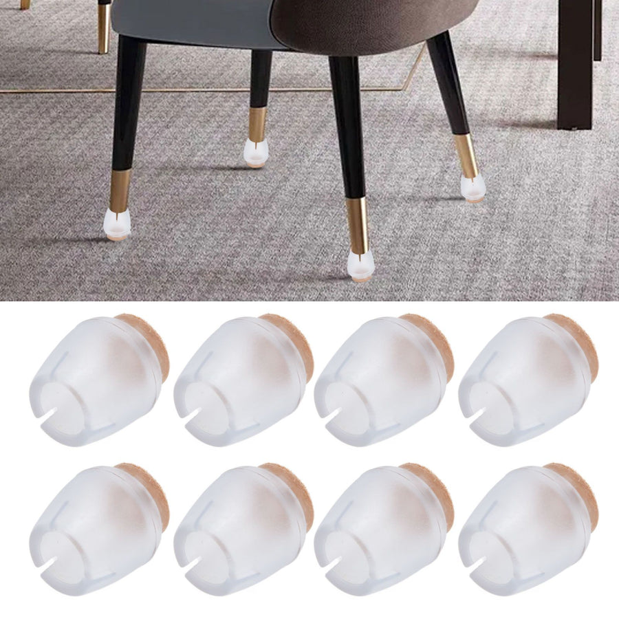 32Pcs Non Slip Furniture Leg Cover Mute Silicone Tables Chairs Leg Caps Floor Protector Transparent