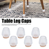 32Pcs Non Slip Furniture Leg Cover Mute Silicone Tables Chairs Leg Caps Floor Protector Transparent