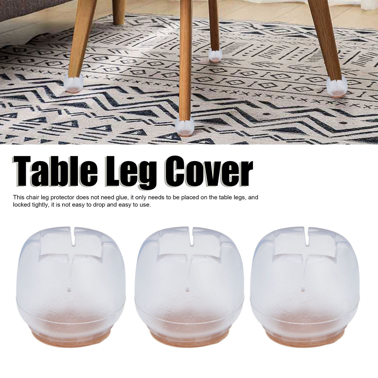 40PCS Chair Leg Protector Thickened Silicone Table Leg Cover Transparent Non Slip Furniture Leg Protector