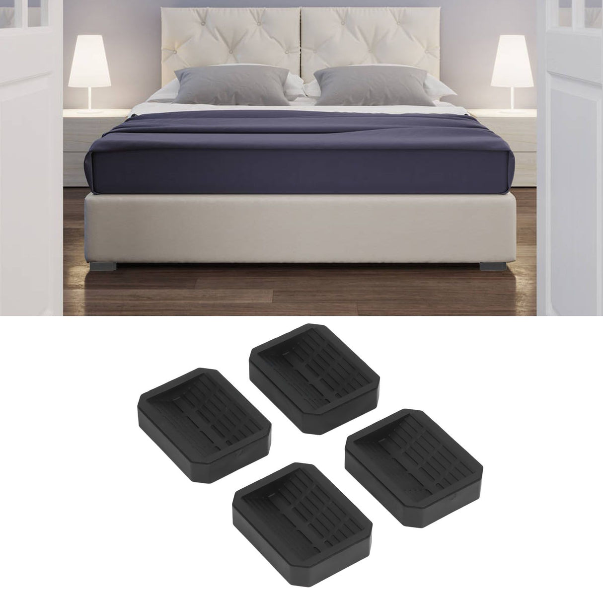 4Pcs Chair Caster Fixing Pad Rubber Refrigerator Wheel Protective Cup Noise Reduction for Home Office