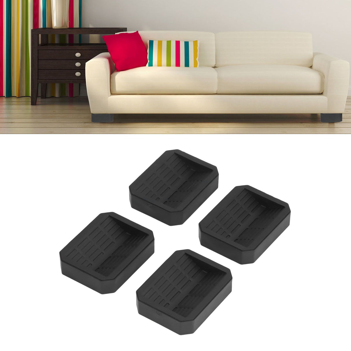 4Pcs Chair Caster Fixing Pad Rubber Refrigerator Wheel Protective Cup Noise Reduction for Home Office