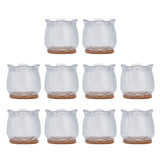 10PCS Chair Leg Floor Protector Office Table Leg Cover Anti Slip Rubber Felt Furniture Leg CoverS