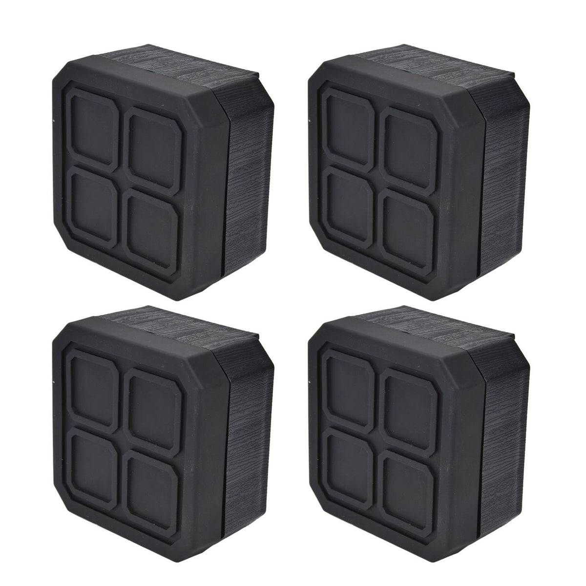 4Set Chair Leg Floor Protectors Square Rubber Non Slip Furniture Leg Pads for Home Bedroom