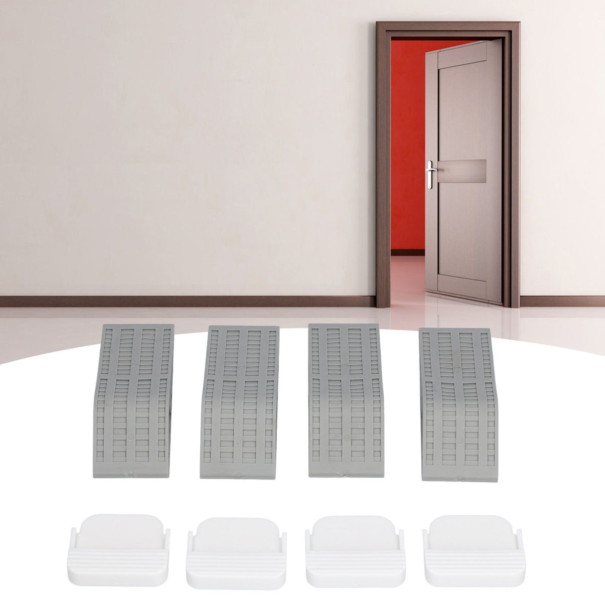 4Set Door Stoppers Non Slip Rubber Door Bottom Stop Wedge Accessories for Home Improvement