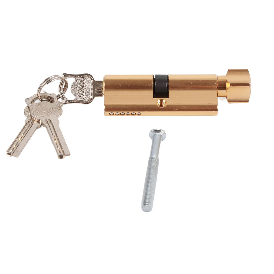 Cylinder Lock Door Locker Core Home Security System Tool Aluminum with Key for Cabinet Mailbox Drawer CupboardGold