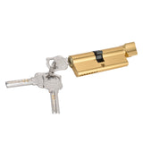 Cylinder Lock Door Locker Core Home Security System Tool Aluminum with Key for Cabinet Mailbox Drawer CupboardGold - Front View